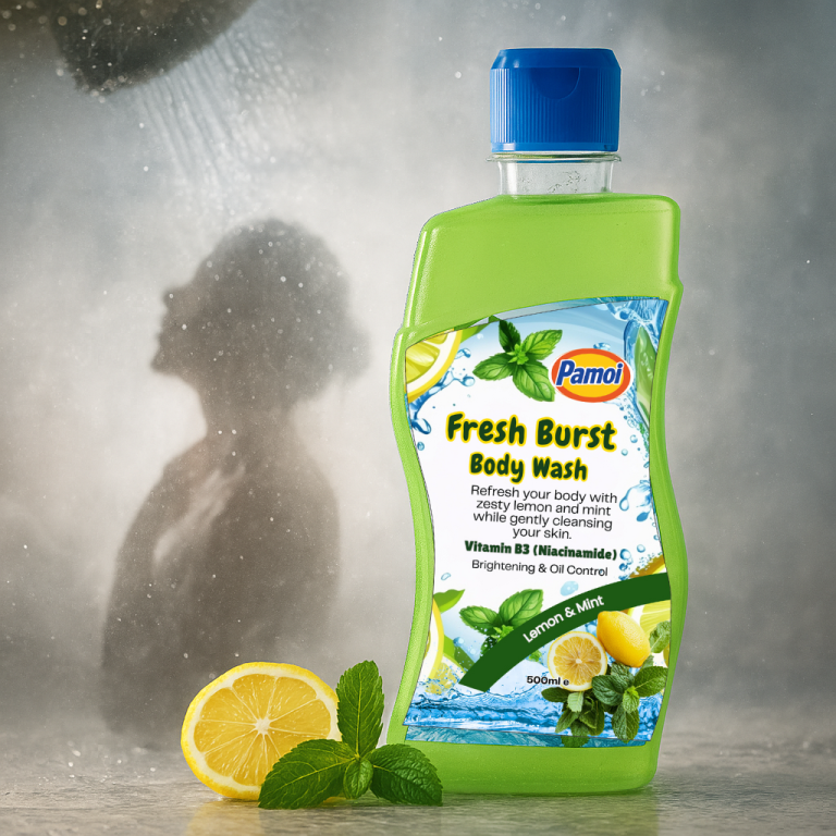 🍋 Pamoi Fresh Burst Body Wash – Lemon & Mint with Vitamin B3