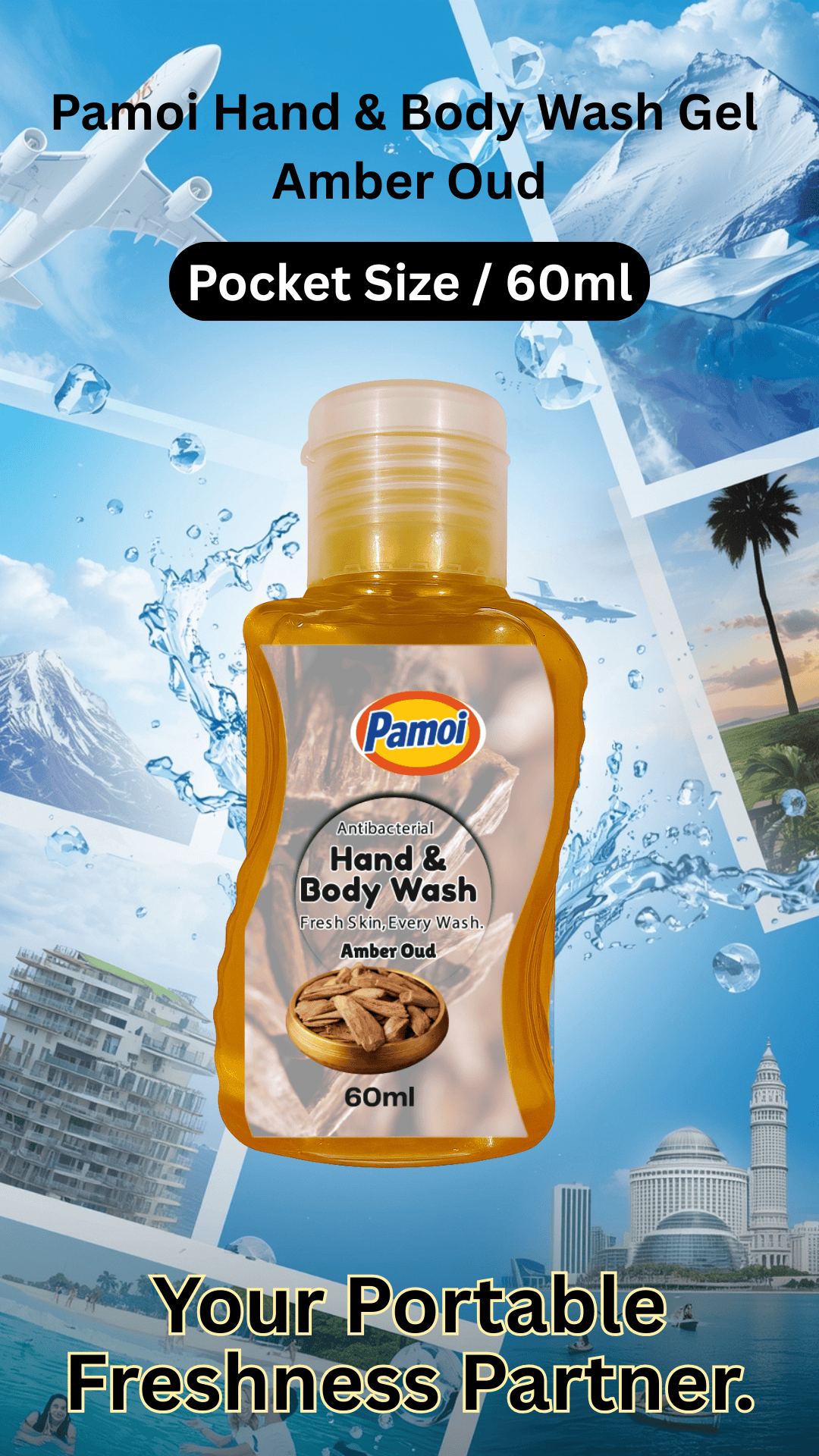 Pamoi Hand & Body Wash Gel Amber Oud