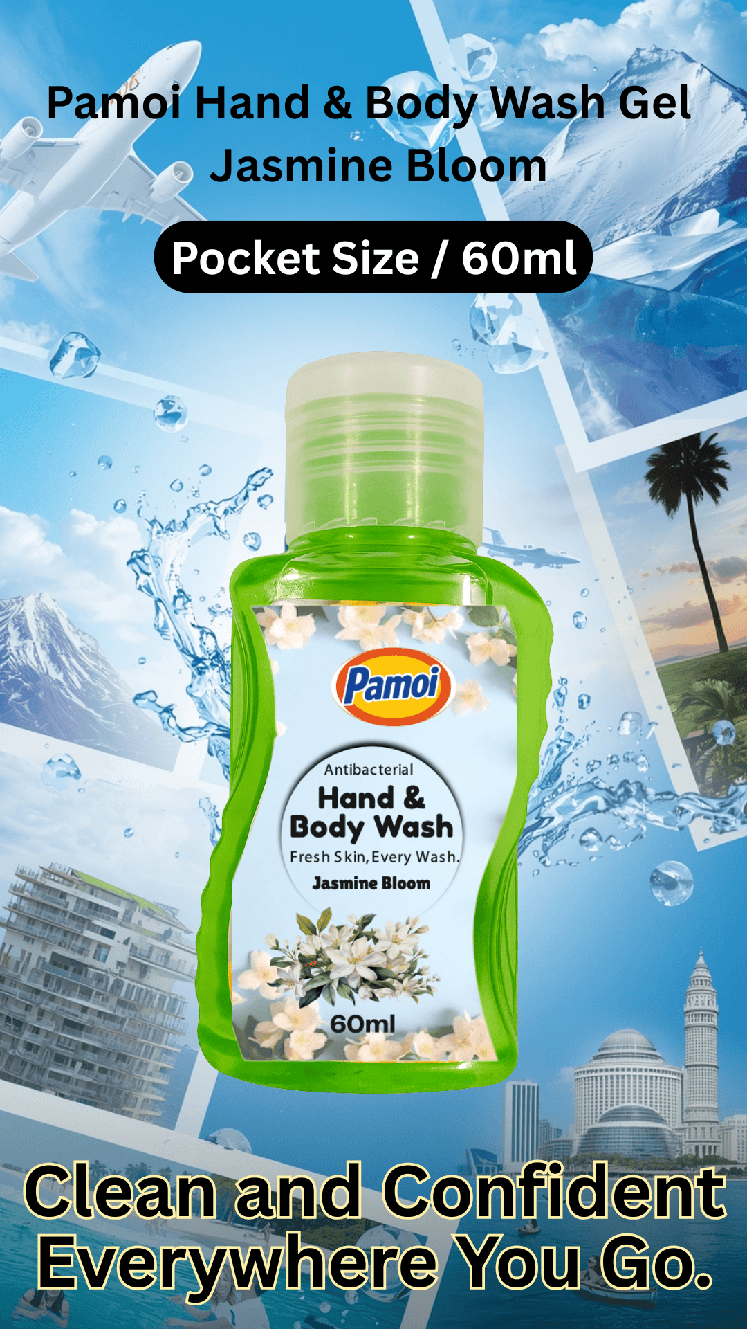 Pamoi Hand & Body Wash Gel Jasmine Bloom
