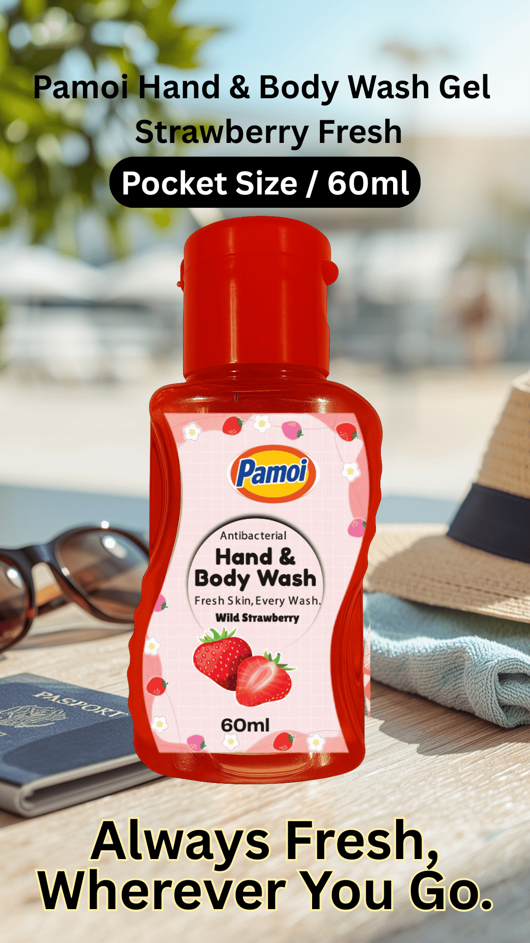 Pamoi Hand & Body Wash Gel Strawberry Fresh